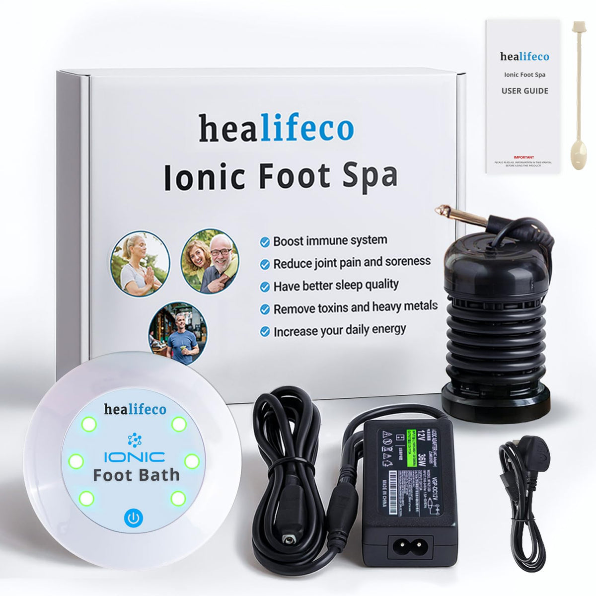 Healifeco Ionic Foot Spa control unit for easy, stress-free sessions