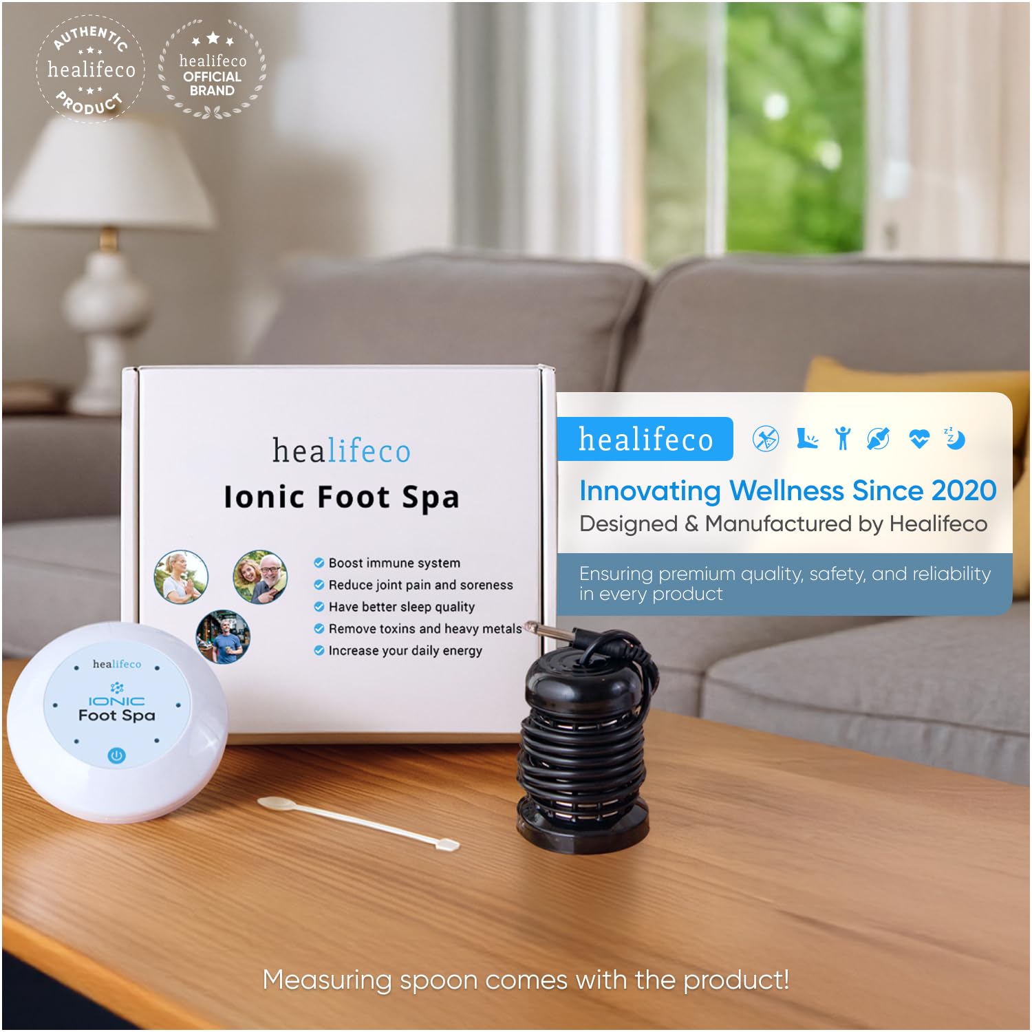 Healifeco Ionic Foot Spa foot bath array delivering soothing water contact