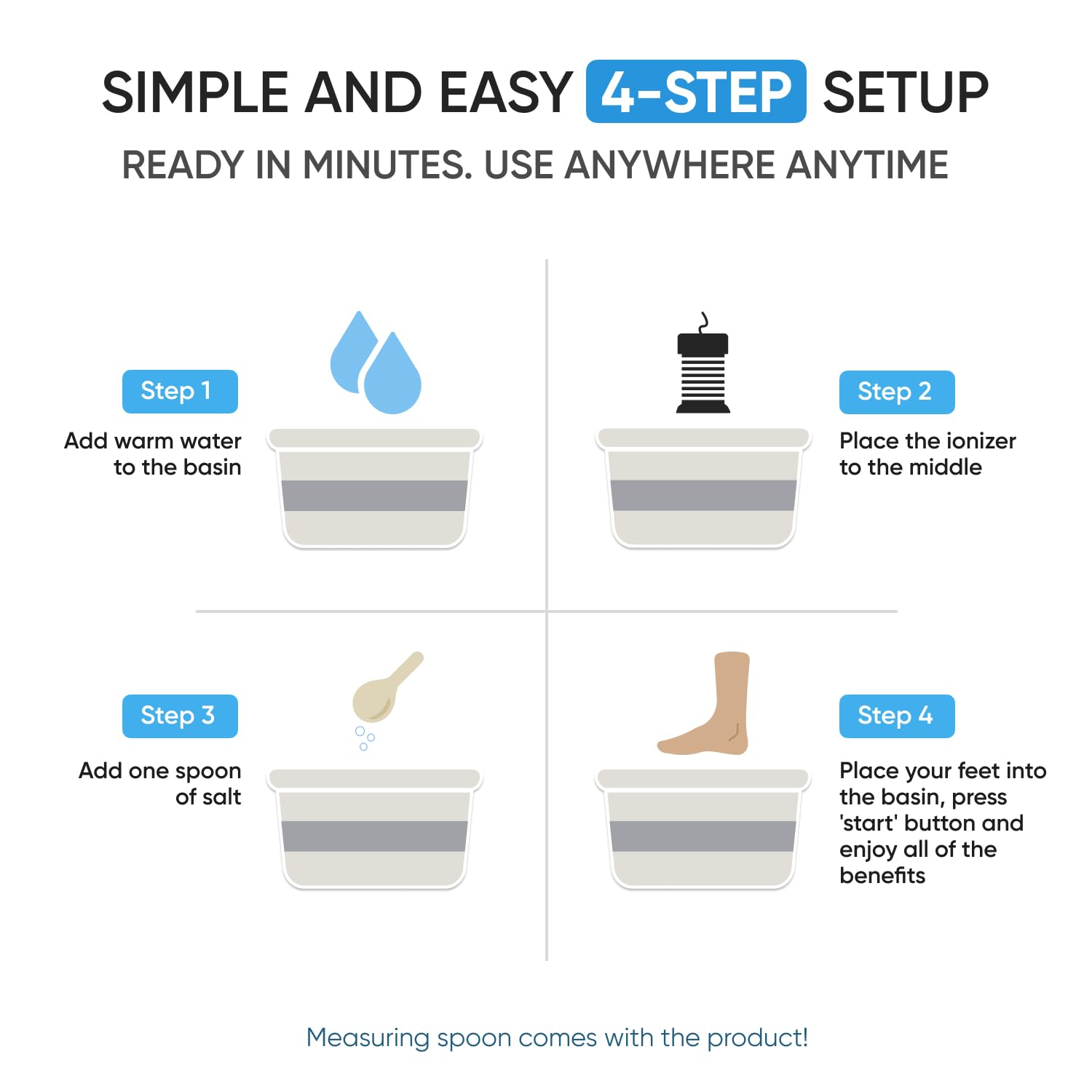 Healifeco Ionic Foot Spa power adapter ensures reliable operation