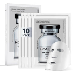 HEALOINE hyaluronic acid mask packaging in box highlights hydrating skincare at home