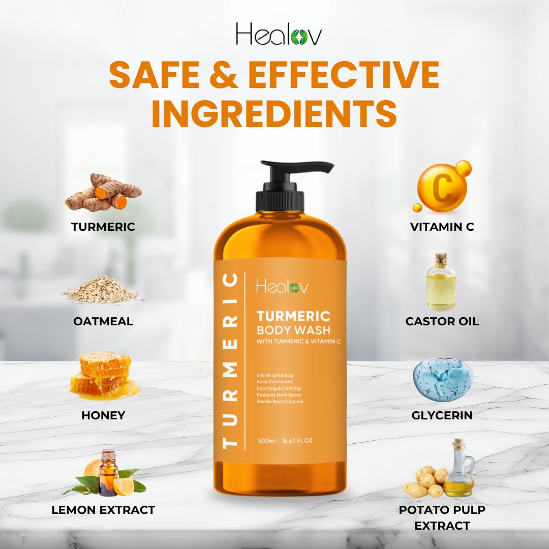 Healov Curcuma Brillo Piel Energizada: destellos de luminosidad tras la ducha