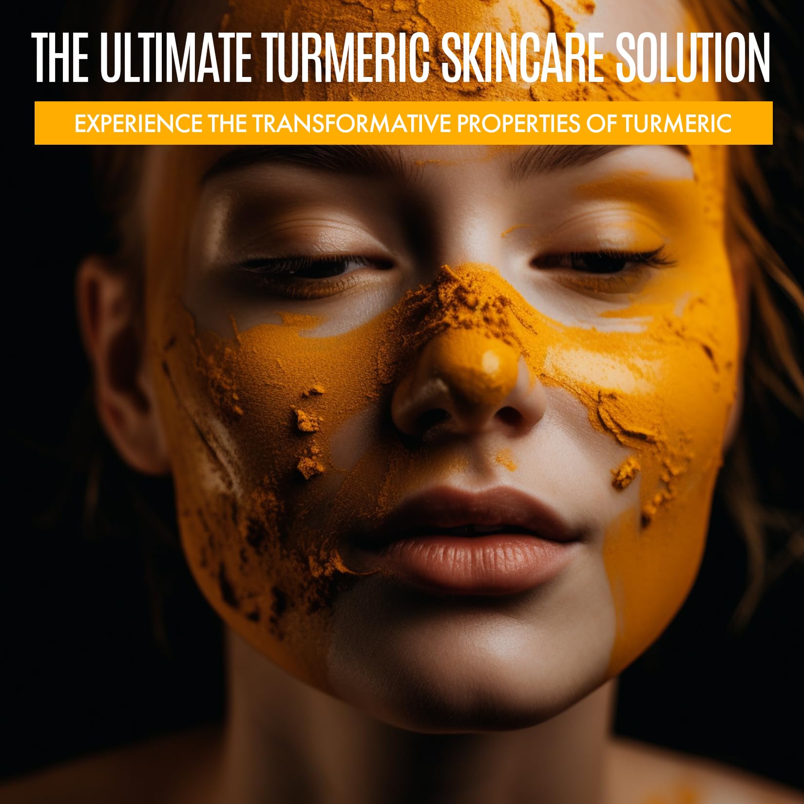 Lifestyle shot of a daily Healov turmeric skincare routine for glowing skin