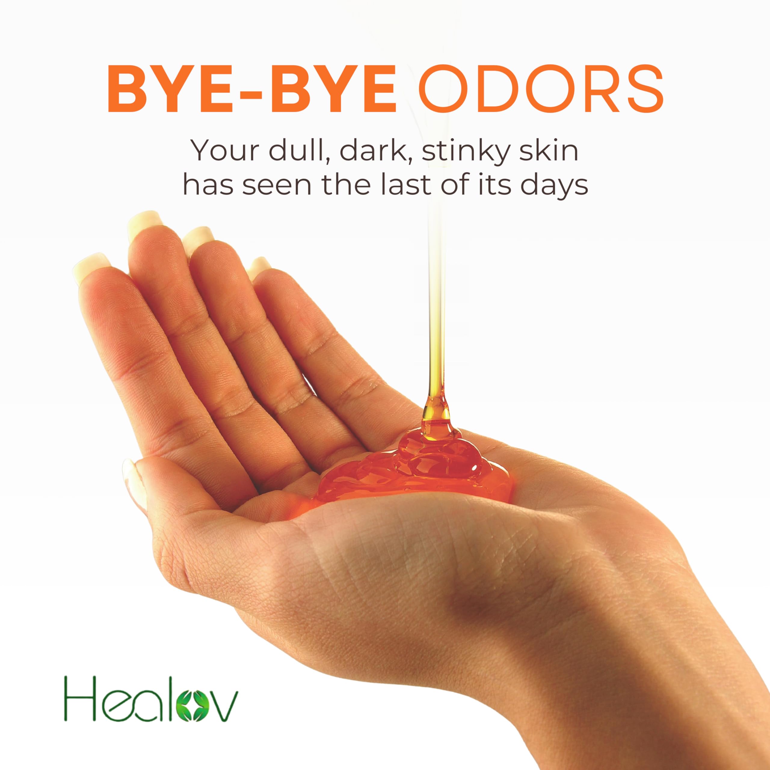 Healov Persimmon Body Wash artisanal handmade bottle crafted with natural ingredients