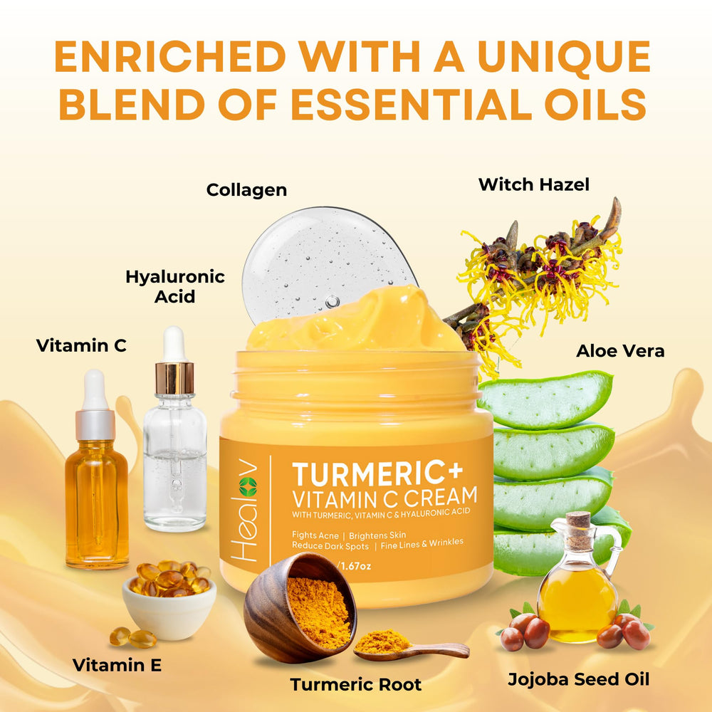 Healov Turmeric Cream everyday use on face shows glow