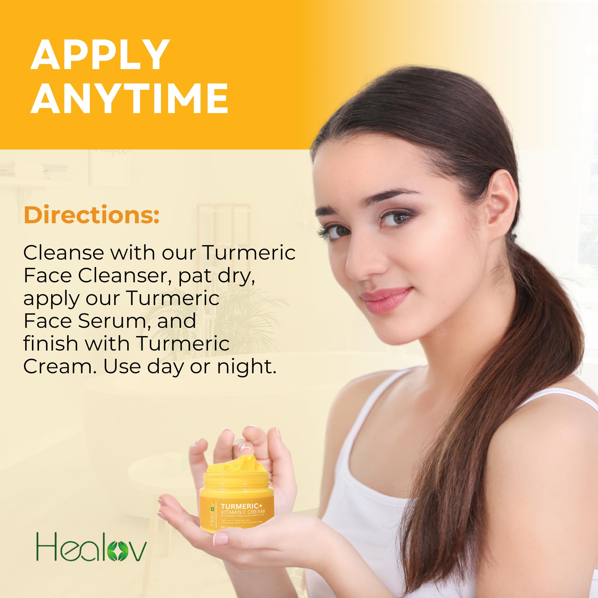 Healov Turmeric Cream USA-made label reflecting safe, gentle care