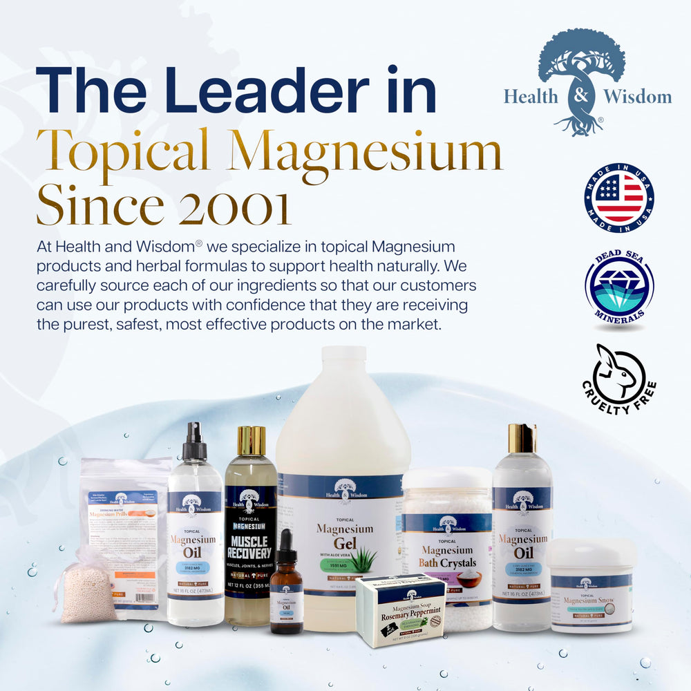 Health and Wisdom magnesium gel hair-scalp-care shows nourishing boost from seaweed-infused gel.