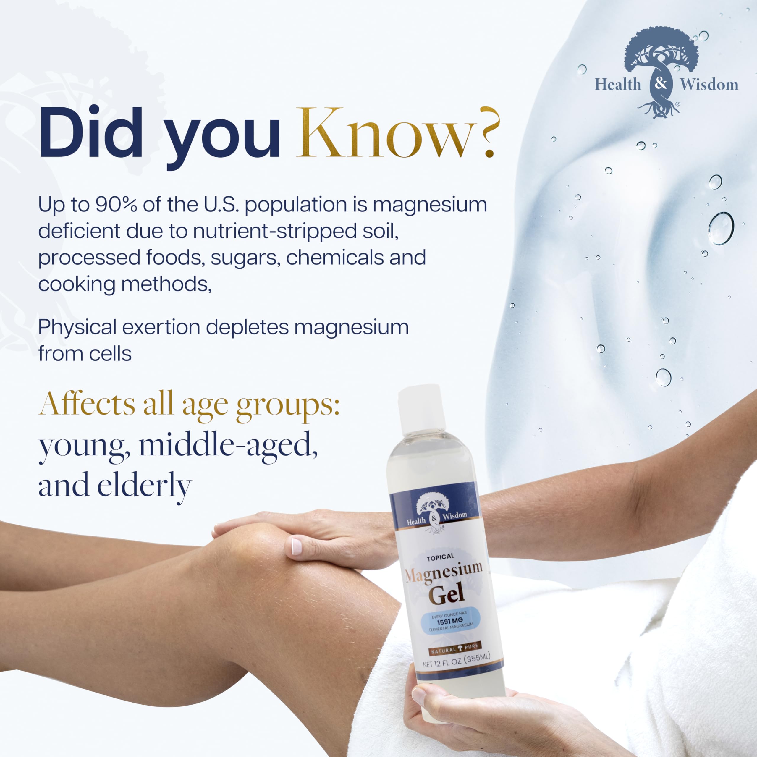 Health and Wisdom magnesium gel joint-comfort daily use for flexible movement.
