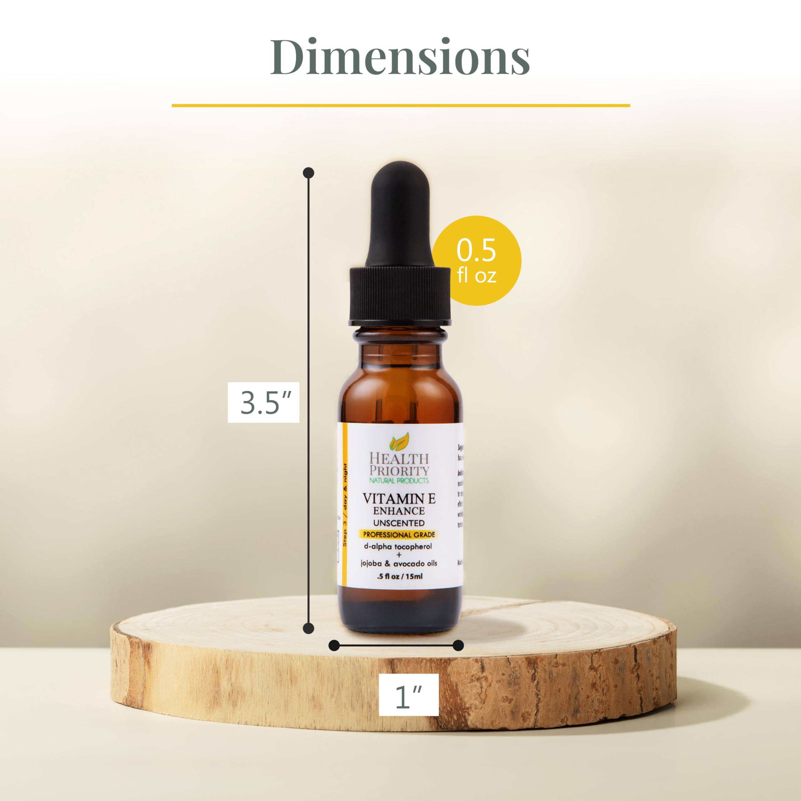 Health Priority Naturals vitamin E oil with jojoba highlights nourishing blend for skin.