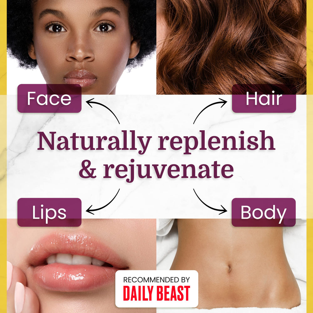Health Priority Naturals Vitamin E Oil hair application demonstrates conditioning for healthy-looking strands.