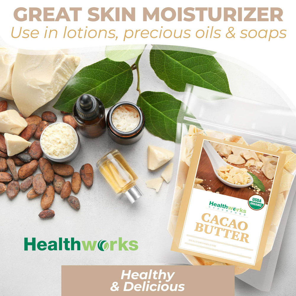 Healthworks cacao butter organic keto-friendly feature underscores plant-based cooking possibilities.