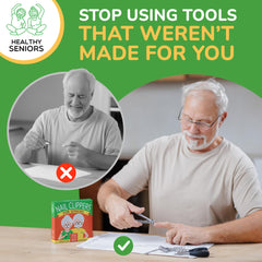 Healthy Seniors rotating head 360 clipper showing versatile angles for comfortable trimming.