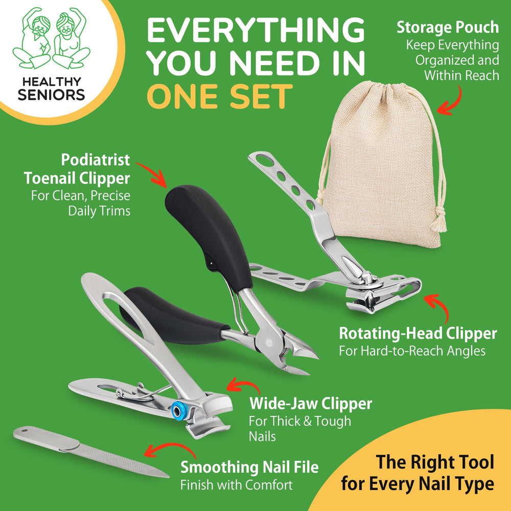 Healthy Seniors ergonomic non-slip handles provide secure grip during care.
