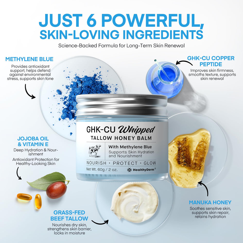 HealthyDerm Manuka Honey swirl detail suggests nourishing ingredients for natural resilience.