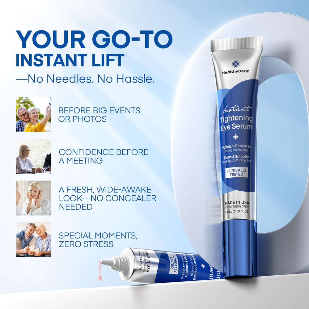 HealthyDerm morning routine with serum – quick refreshed look before the day.