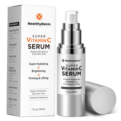 HealthyDerm super vitamin c serum 70 bottle demonstrates brightening potential for radiant skin.