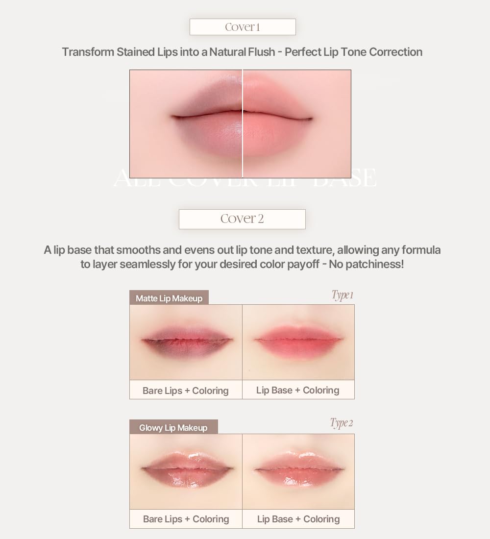Heart Percent Dote On Mood All Cover Lip Base long-wear lightweight formula feels comfortable