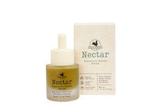 Hearth and Homestead Nectar serum bottle shows a nourishing facial oil for daily skincare.