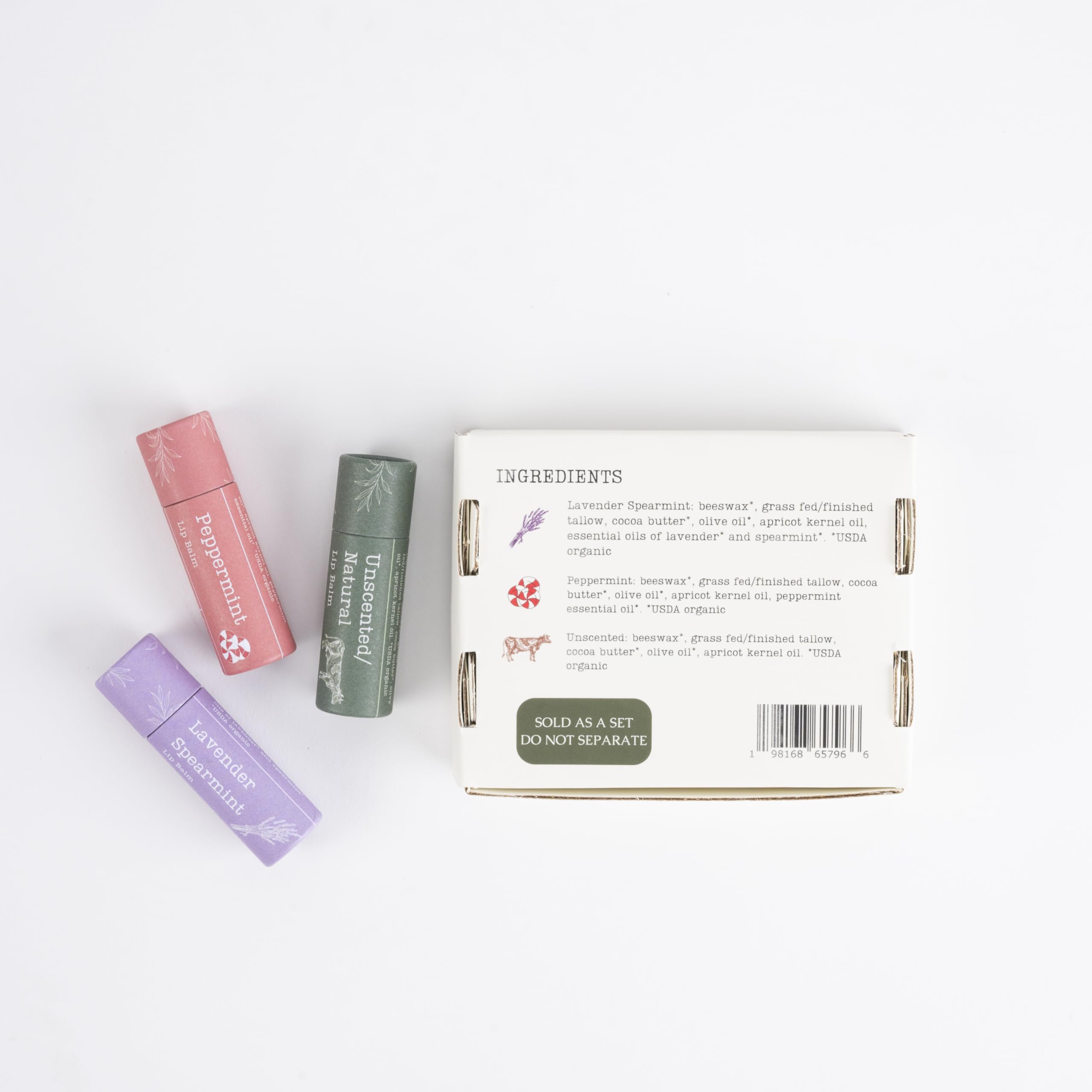 Hearth and Homestead lavender-spearmint lip balm tube provides gentle aroma and lip protection.