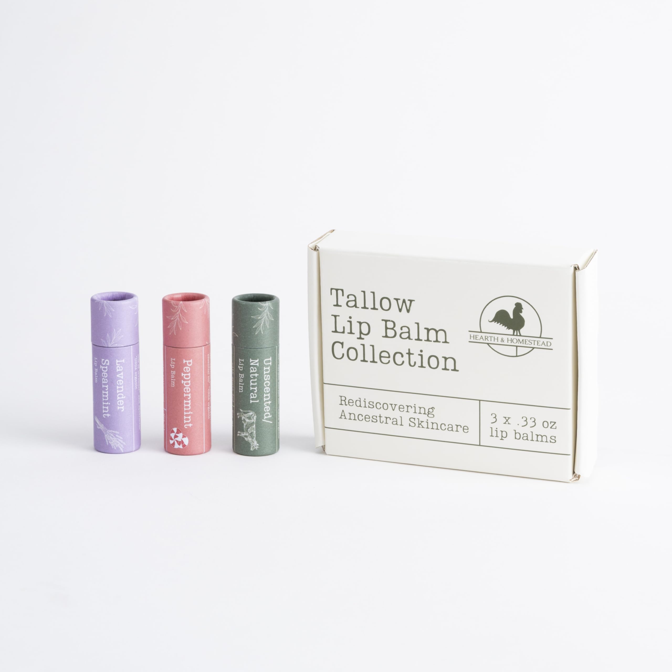 Hearth and Homestead peppermint lip balm tube offers cooling comfort for windy days.