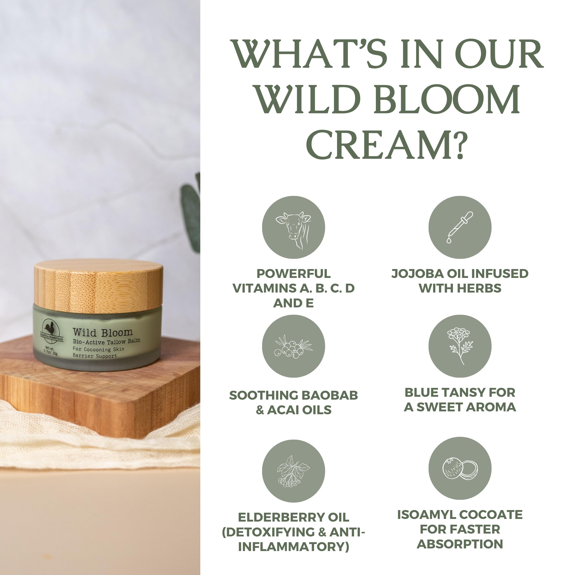 Hearth and Homestead face balm application closeup shows fast-absorbing texture for makeup wear.
