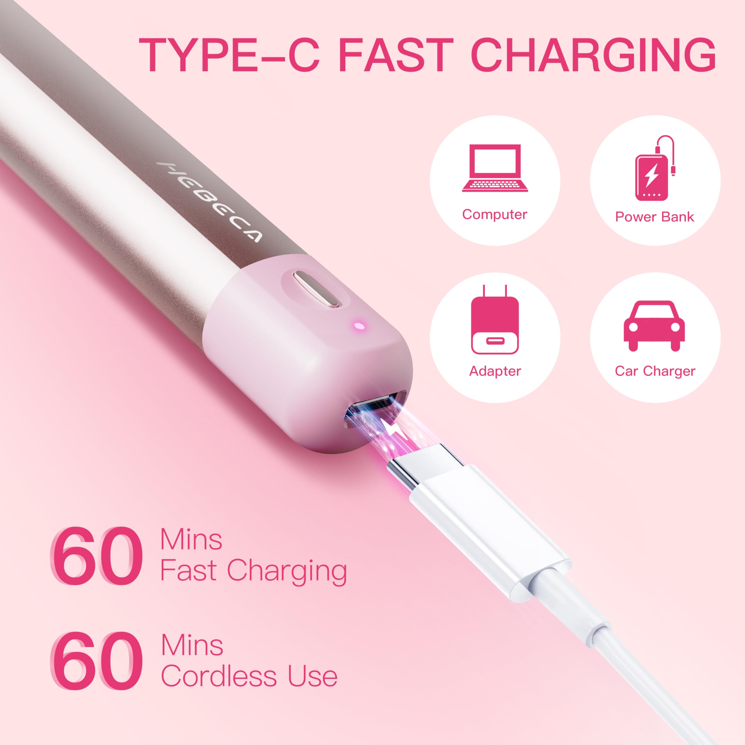 HEBECA interchangeable heads switch for facial grooming