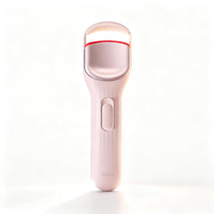 HEBECA heated eyelash curler in pink front view for quick, gentle curl