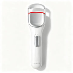 HEBECA heated eyelash curler top view highlights ergonomic design for easy curling