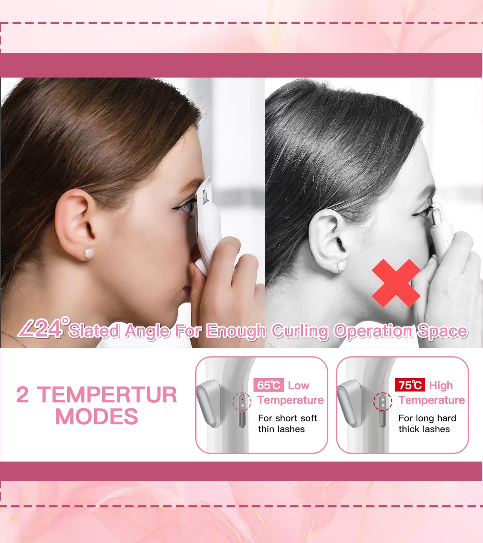 HEBECA heated eyelash curler wide opening 1-5 inch for most eye shapes