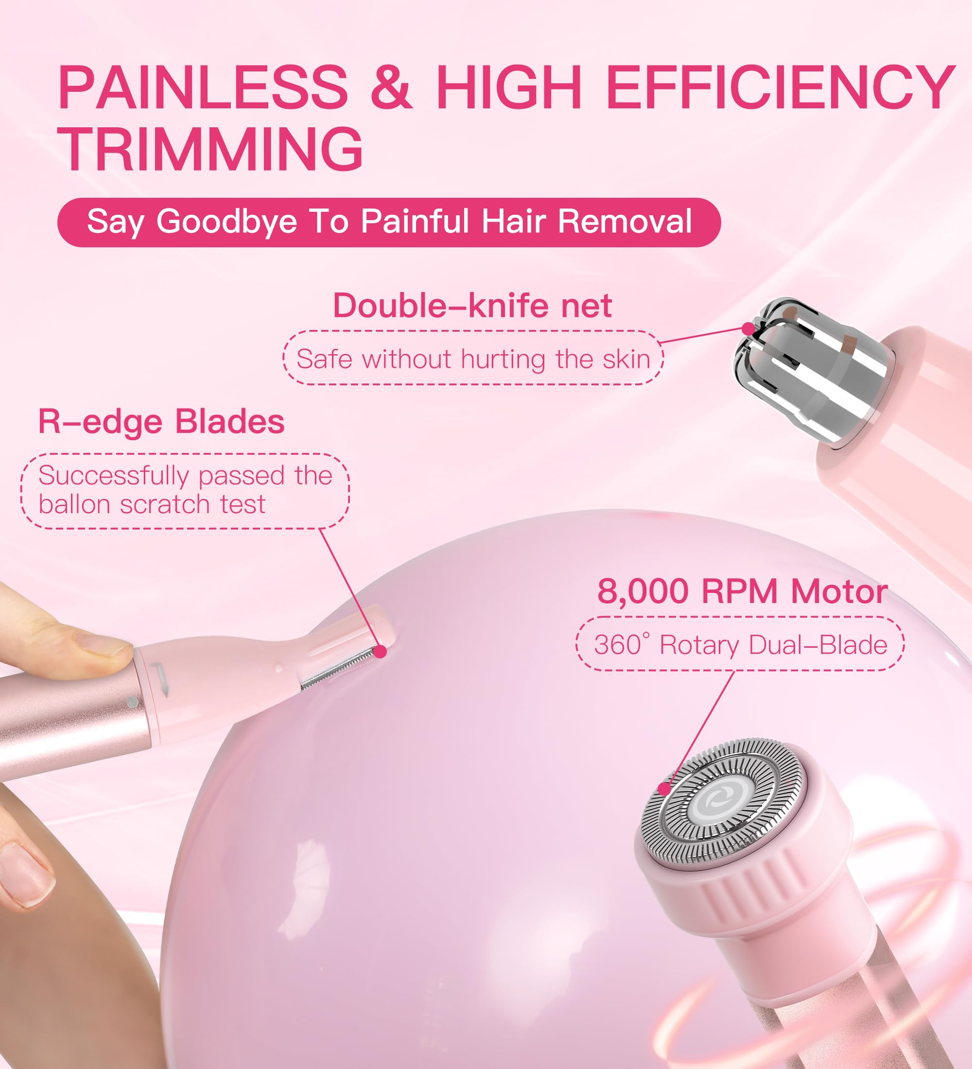 HEBECA nose hair trimmer skin-safe tip supports safe use around sensitive areas.