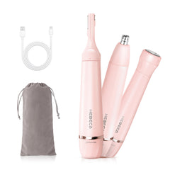 HEBECA nose hair trimmer pink 3in1 for quick at-home grooming and precision shaping
