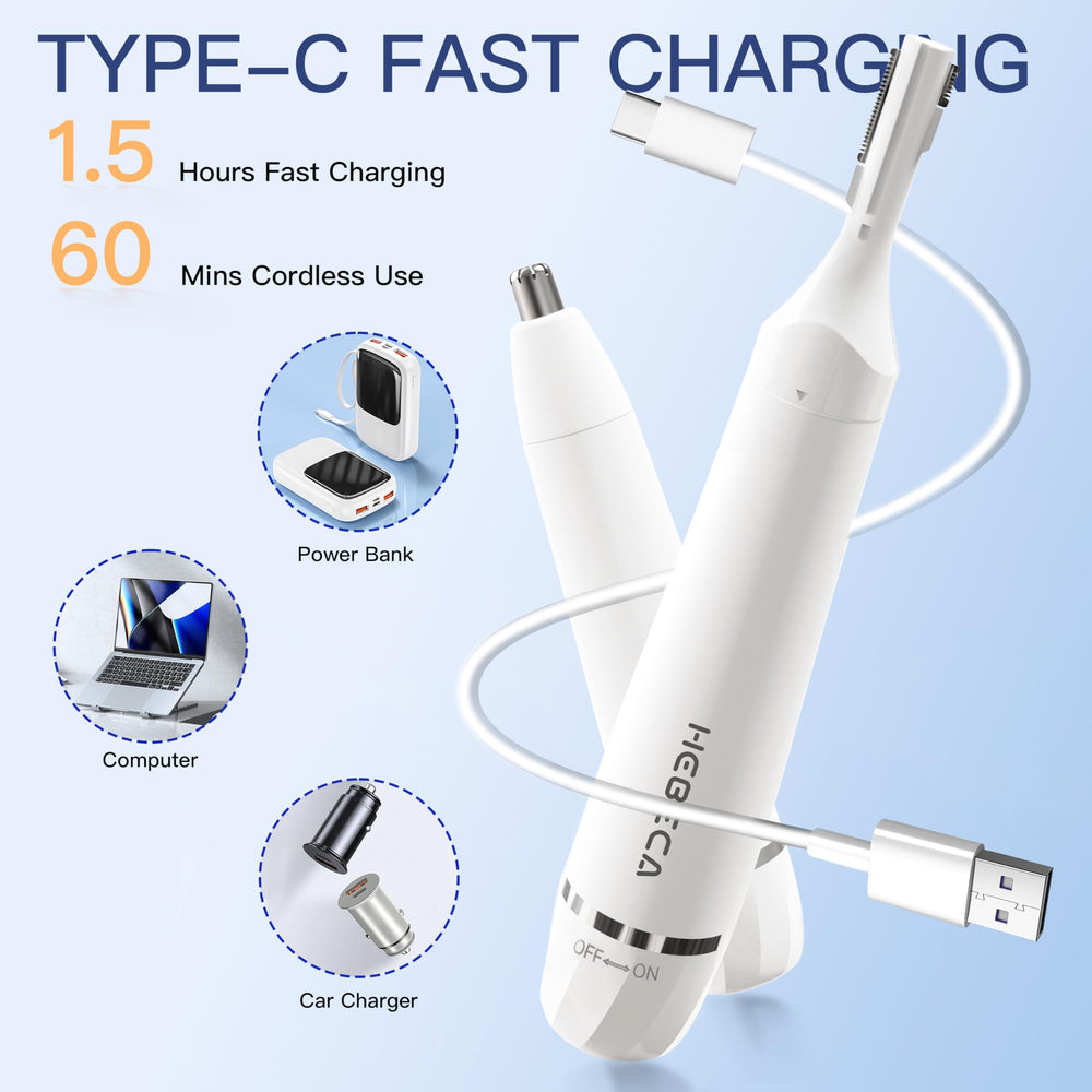 HEBECA IPX6 waterproof nose trimmer head for easy cleaning