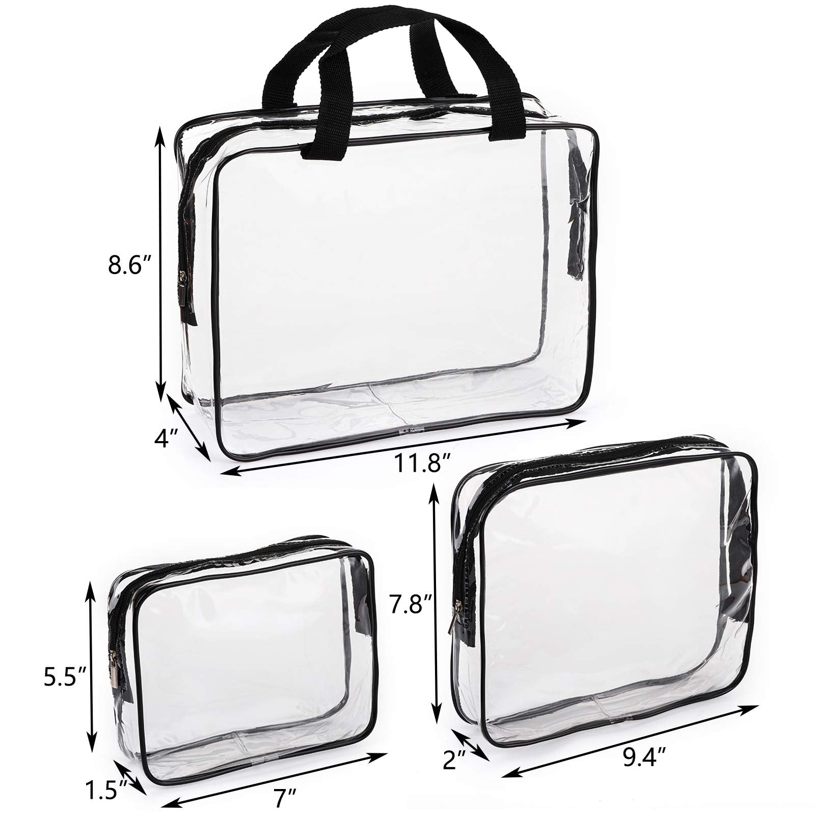Hedume clear toiletry bags medium size ideal for travel bottles and toiletries