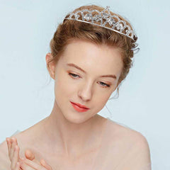 Hedume silver metal tiara headband shine for birthday celebrations.