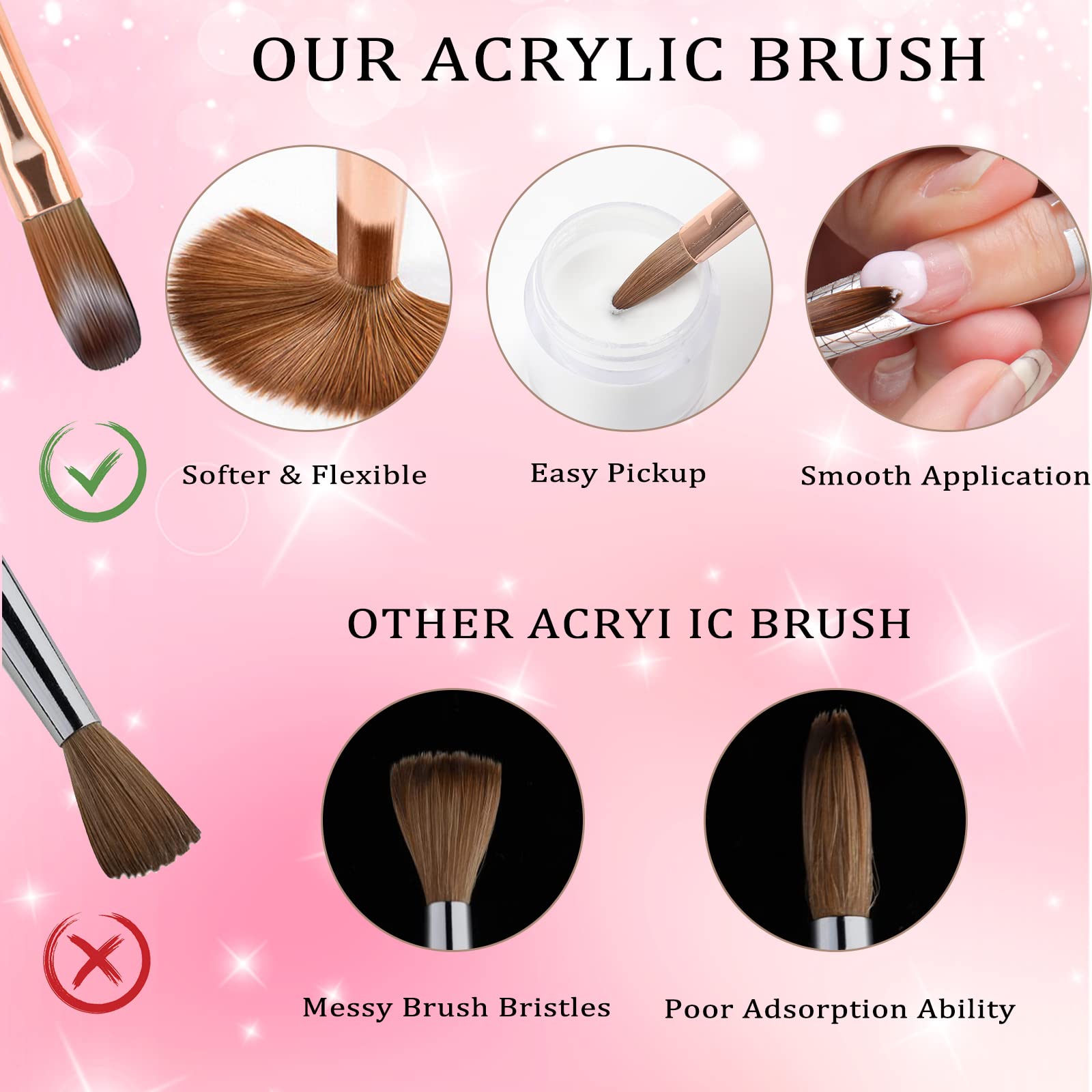 heemeei acrylic nail brush 3D nail art closeup for versatile floral details