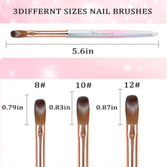 heemeei acrylic nail brush bristle detail showing 100% kolinsky hair for smooth application