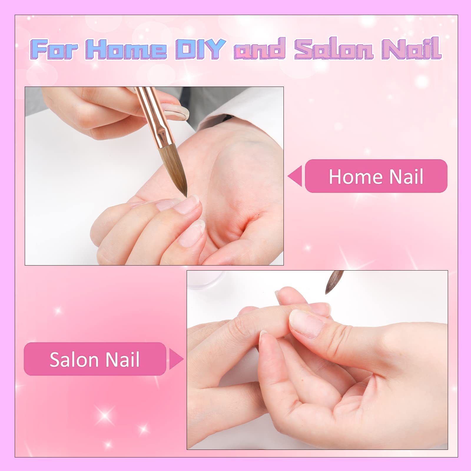 heemeei acrylic nail brush demo manicure showcasing easy extension and 3D detail work