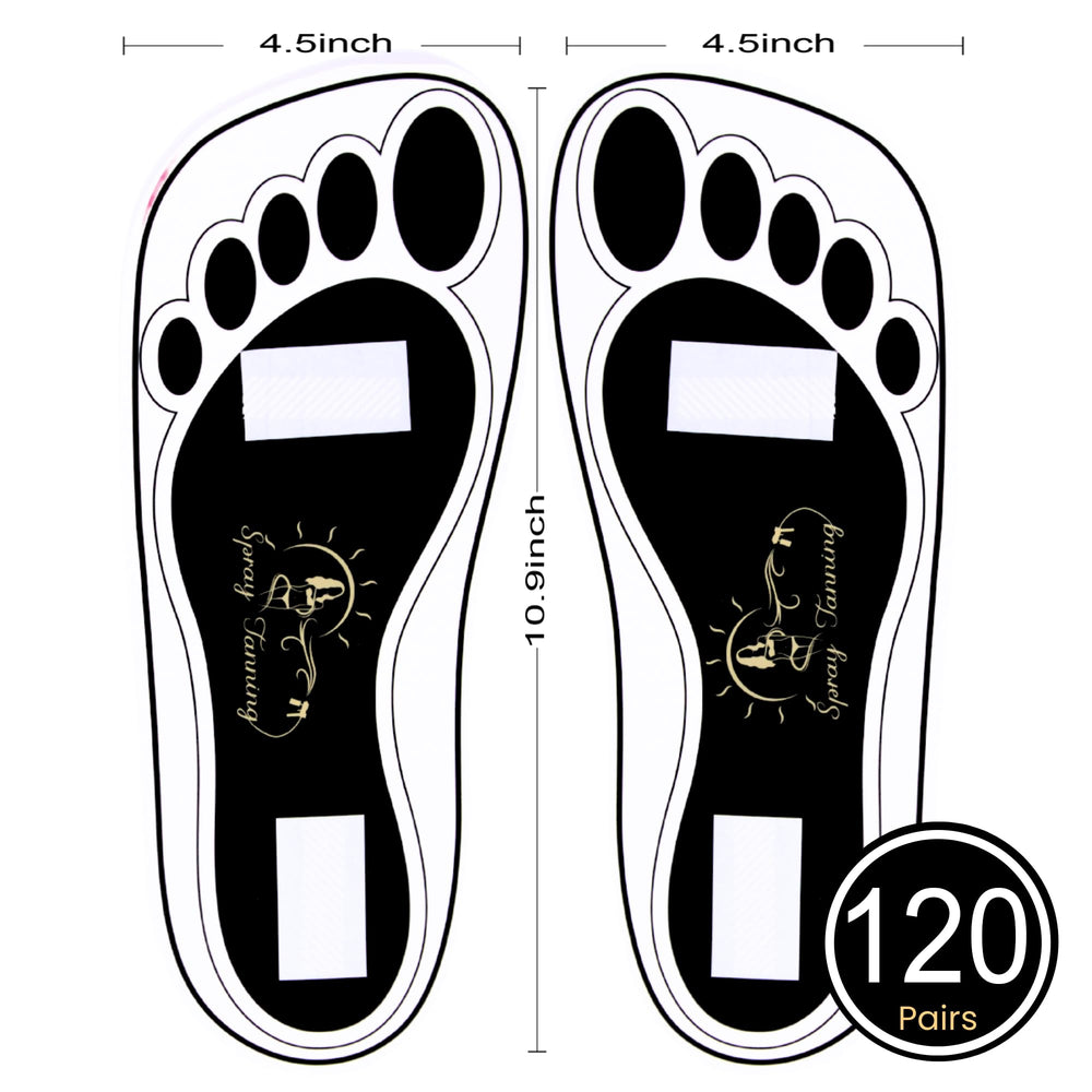 HeeStar feet pads on soles showing protective barrier during tanning sessions.