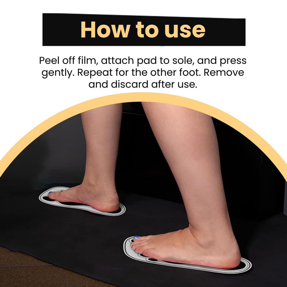 HeeStar salon-use feet pads in use during spray tanning.