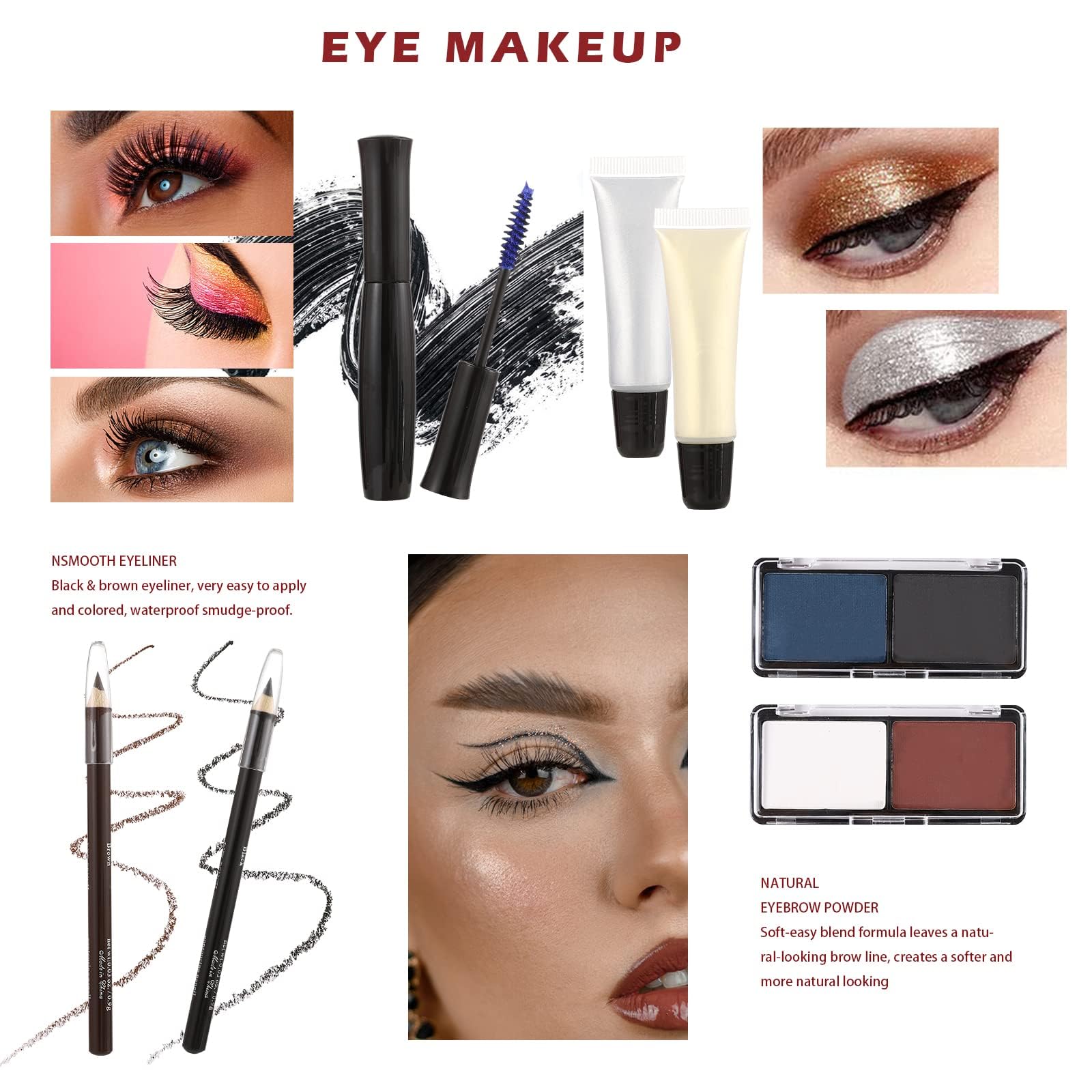 Hegafoo 106pcs makeup brush set enables smooth application.