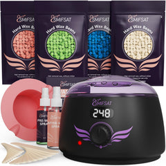 Hehasi waxing kit digital heater maintaining steady temperature for at-home waxing