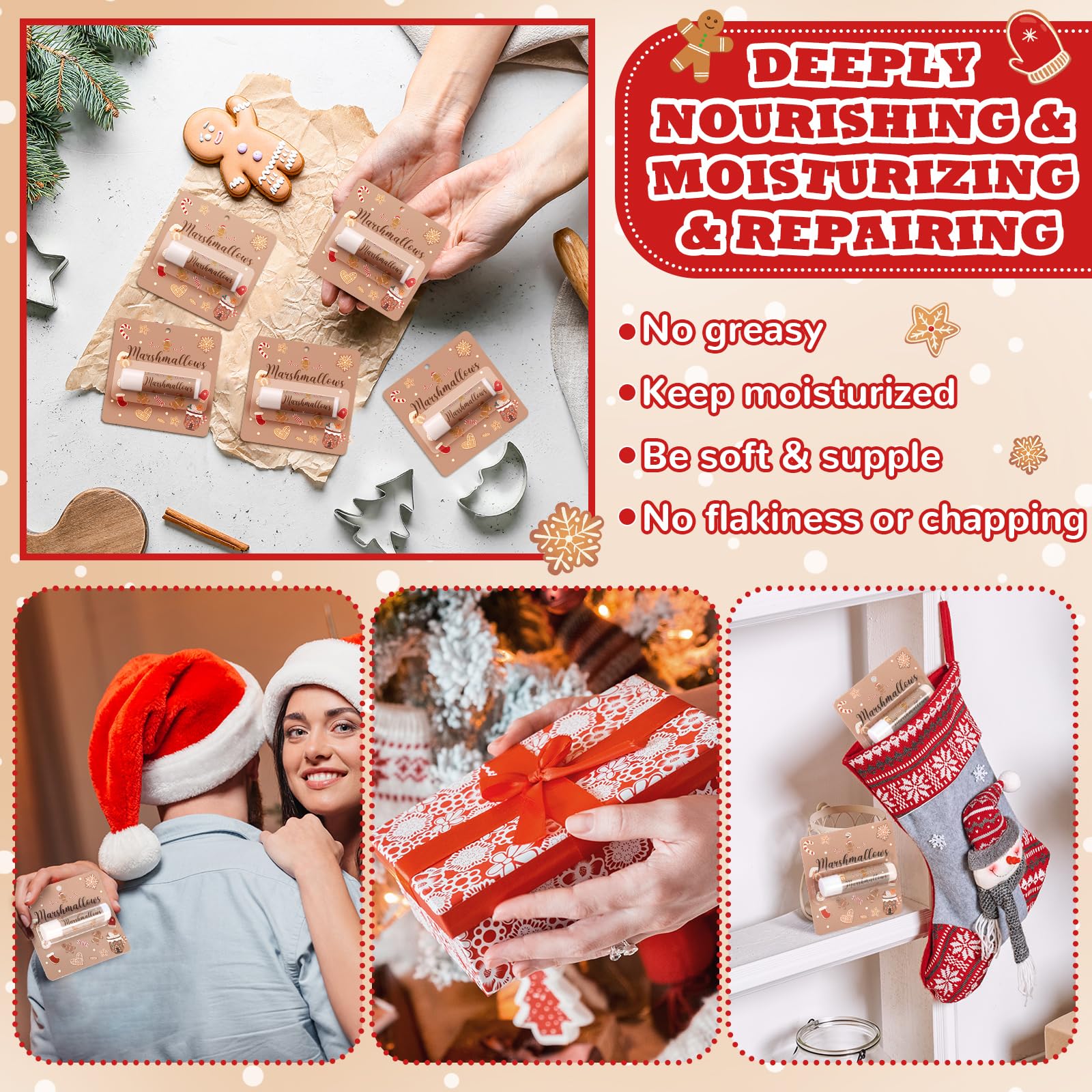 Heigble hot cocoa lip balm winter scene suggesting cozy hydration
