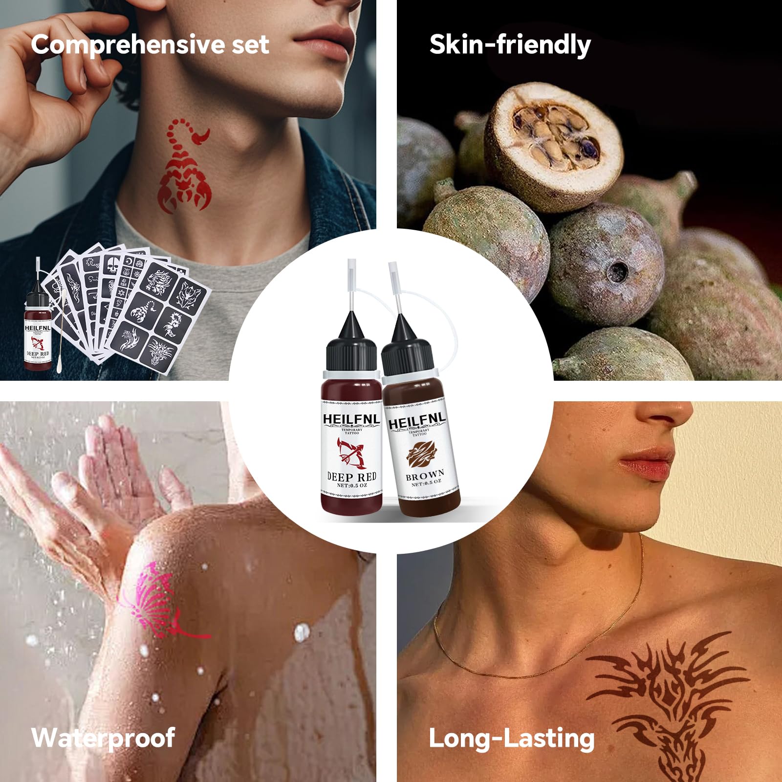 HEILFNL application demo showing beginner-friendly temporary tattoo steps.