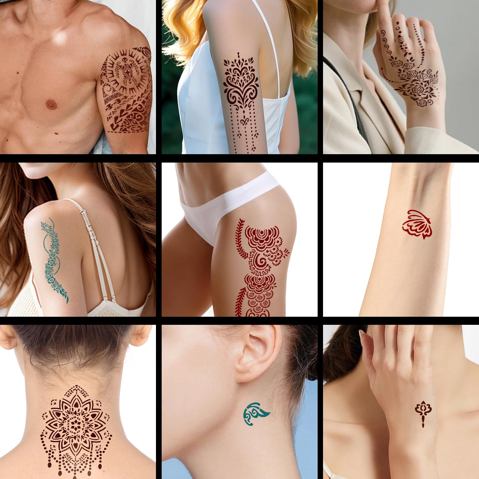 HEILFNL creative designs using templates for unique body art