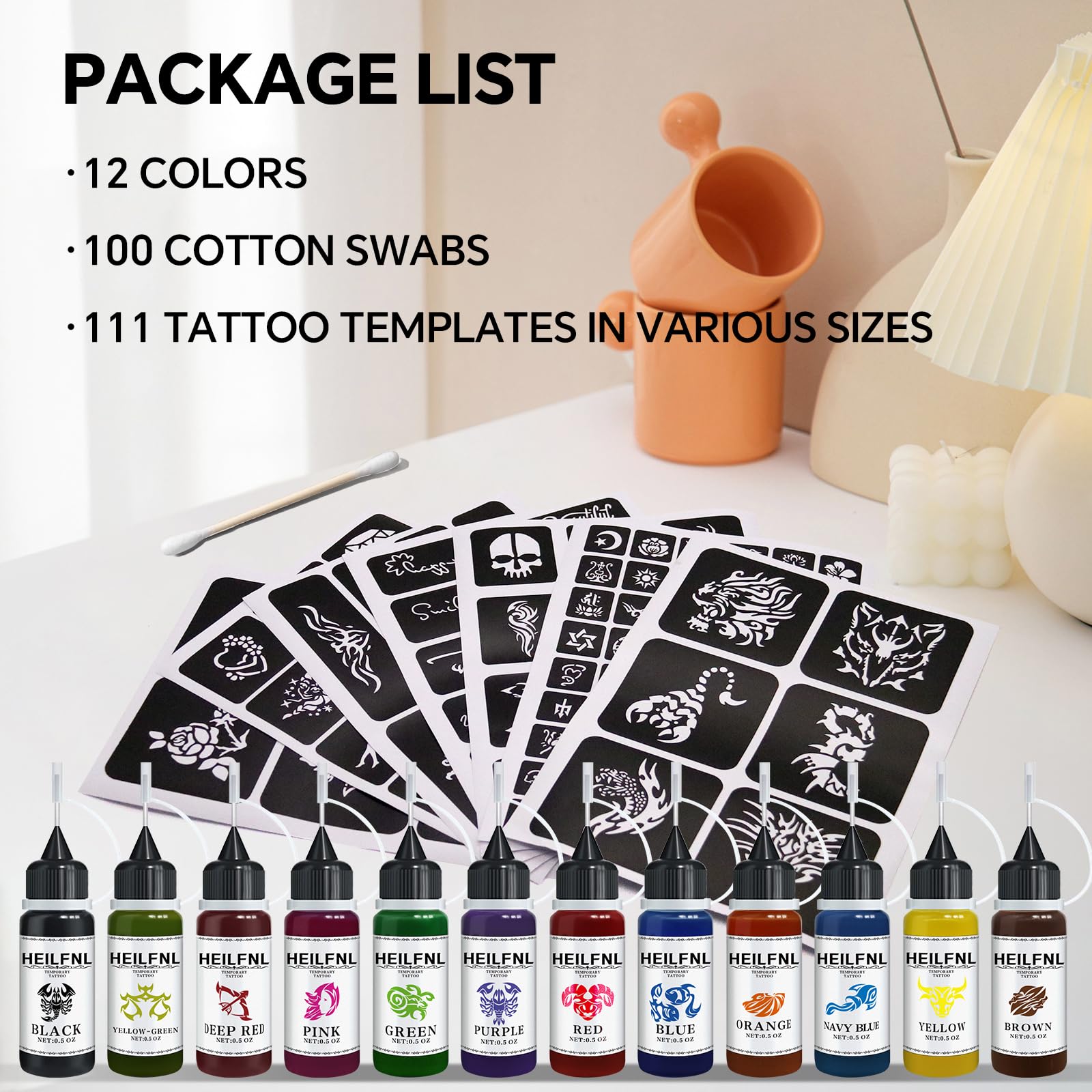 HEILFNL party-look design ideas using temp tattoos.