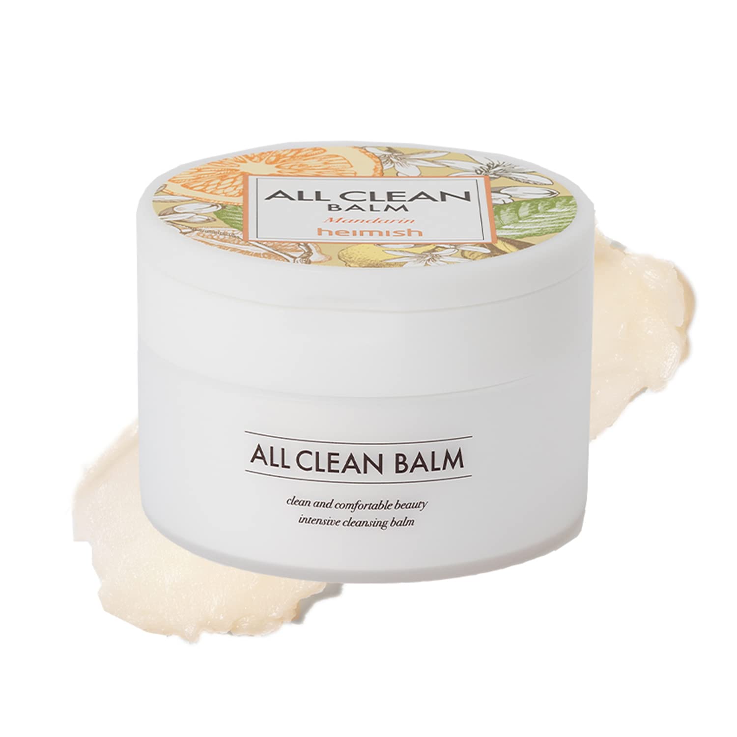 HEIMISH All Clean Balm Mandarin jar front showing the product for easy makeup removal.