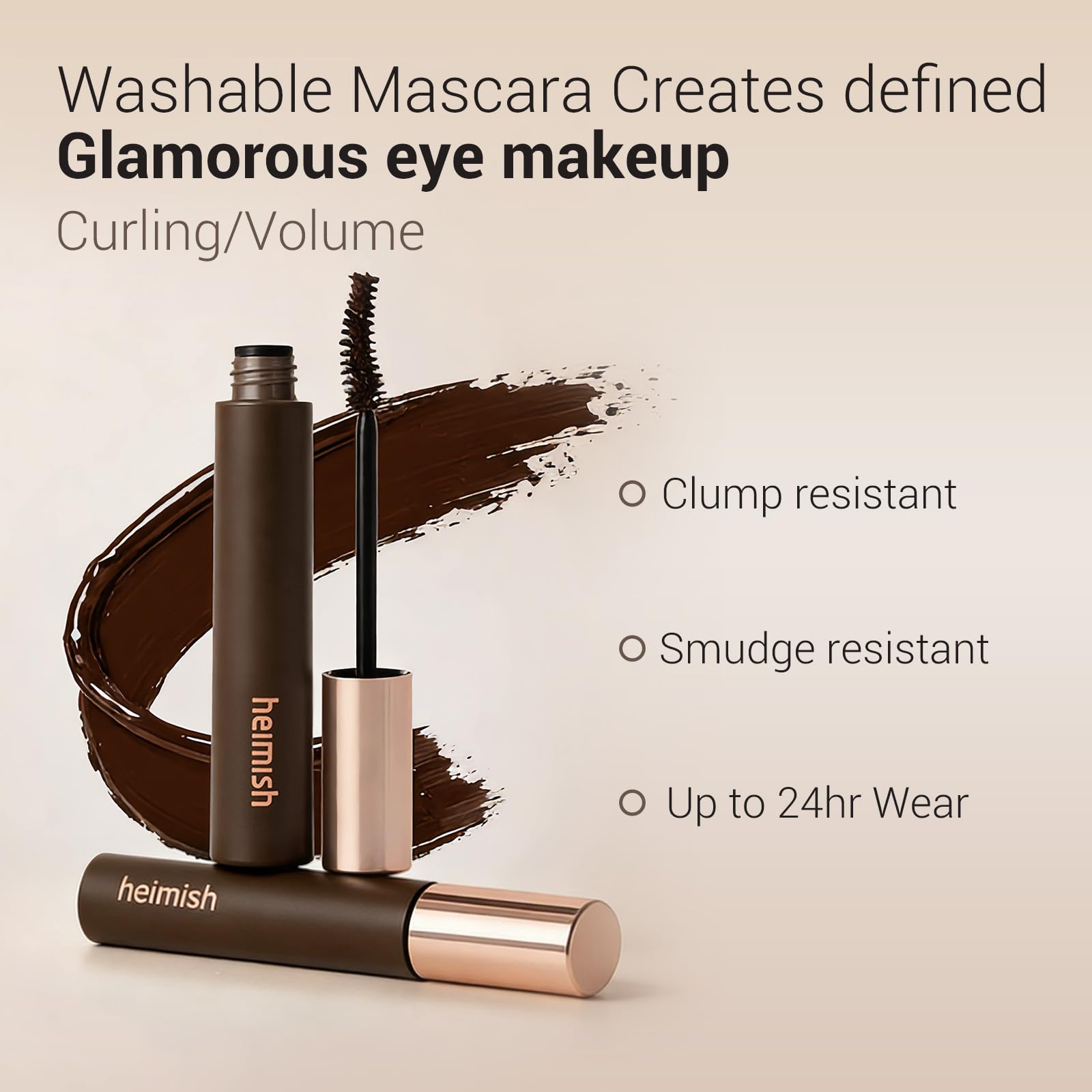 HEIMISH Dailism Mascara with curved wand for precise curl