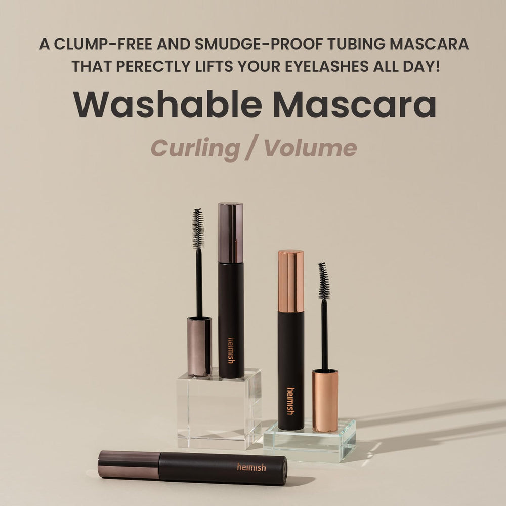 HEIMISH Dailism wand application demonstrates straight-brush precision for lifted, defined lashes.