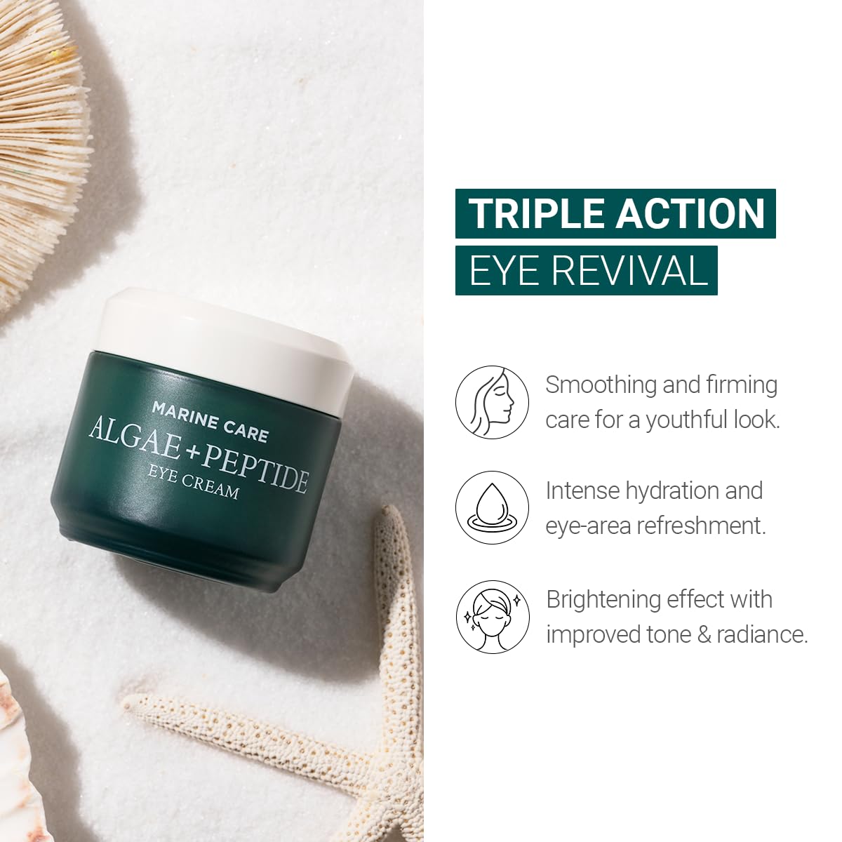 HEIMISH Marine Care Eye Cream under-eye area being applied for smoothing