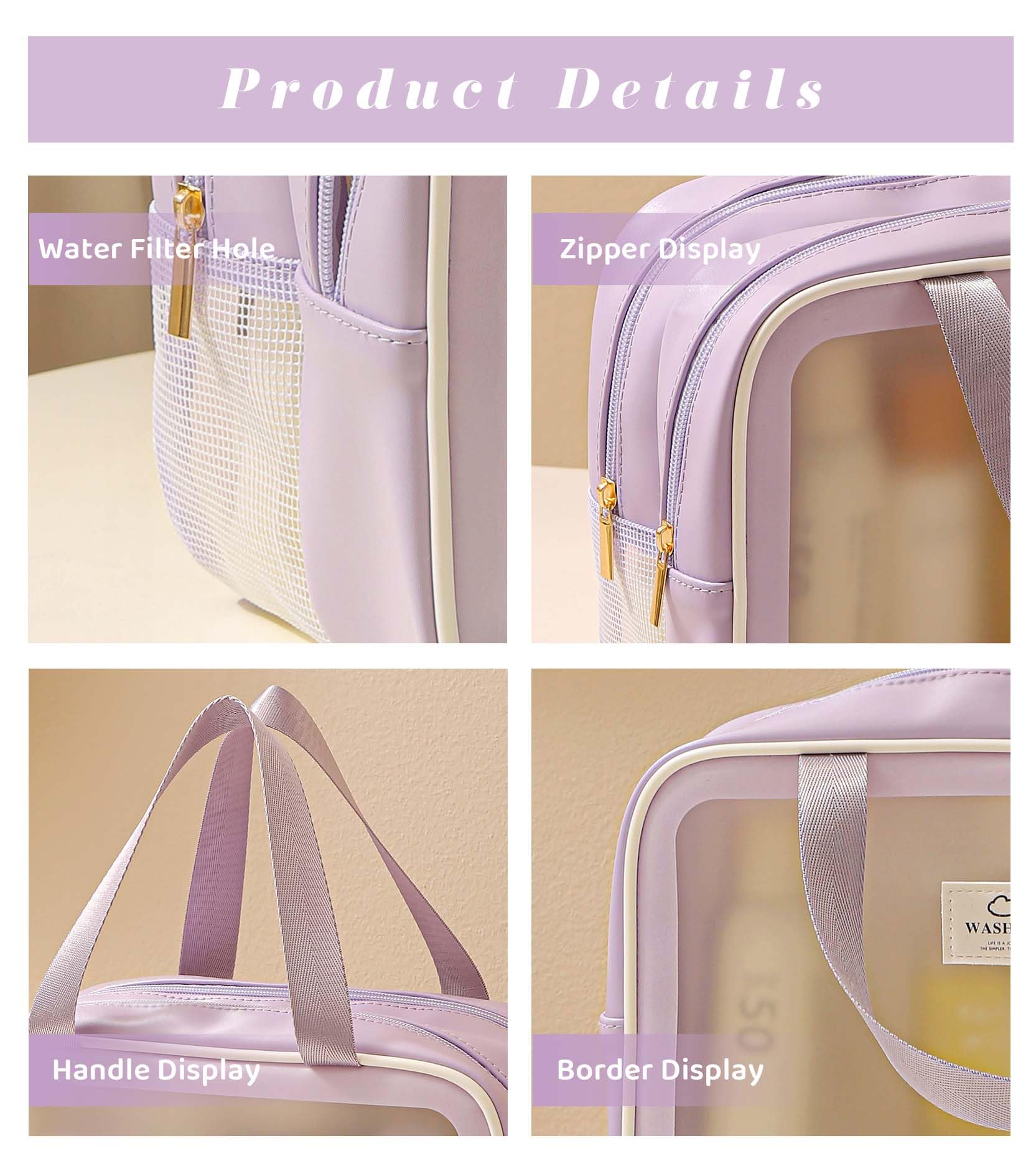 Bolso Heliar con zona húmeda transparente para localizar prendas mojadas rápidamente.