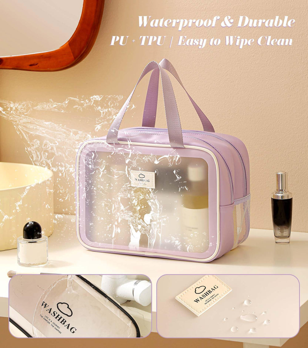 Bolso Heliar con zona seca semi-transparente para privacidad y organización.